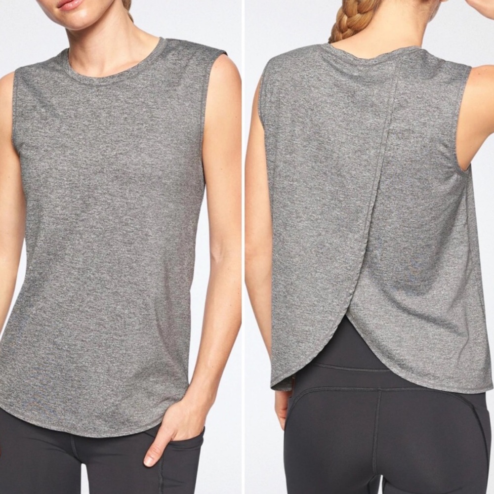 Athleta Sunlover UPF Gray High Neck Tank Top ST